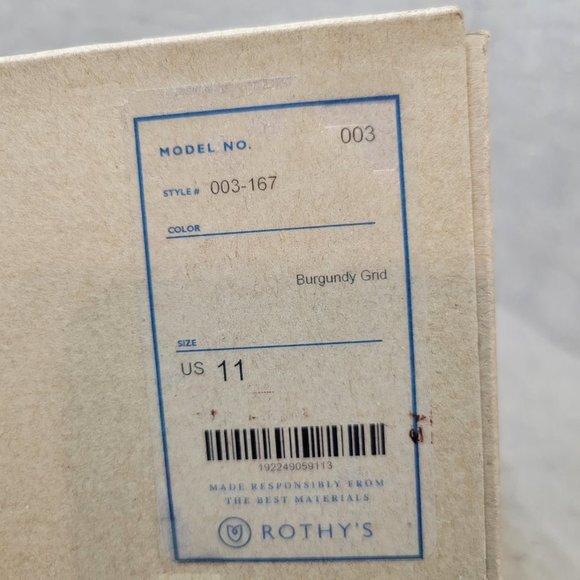 ROTHY'S The Loafer Women's Size US 11 Burgundy Grid Slip On Flat Shoes - Picture 10 of 10